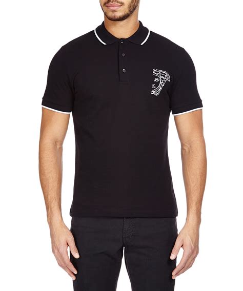 versace polo black half logo